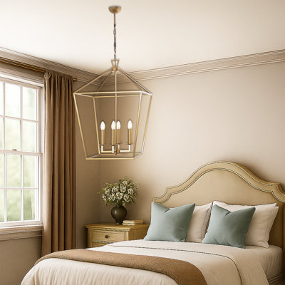 4 Lights Metal Body Lantern Chandelier