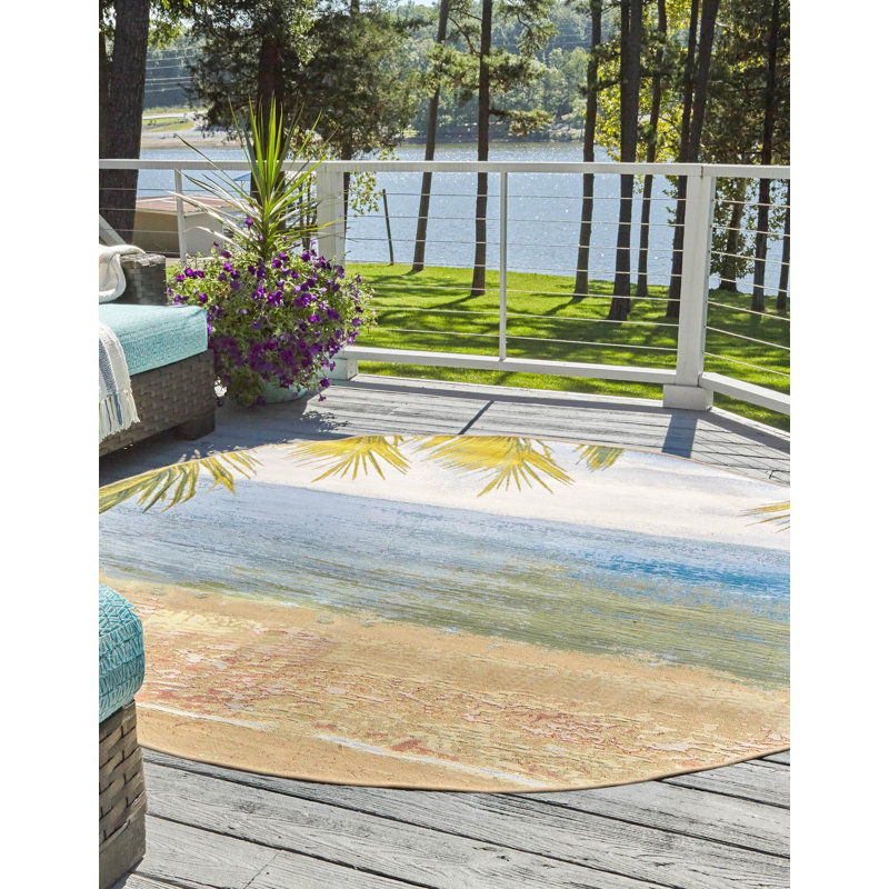 Tapis d'extérieur Ayton, Rond 7 pi 10 po