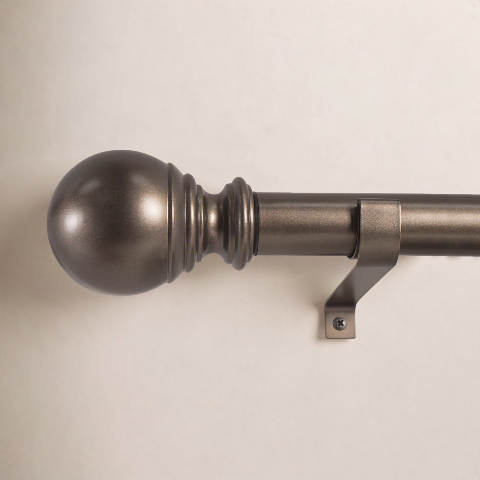 Inman Single Curtain Rod, 2.9" H x 36" - 72" W x 3.25" D, Bronze