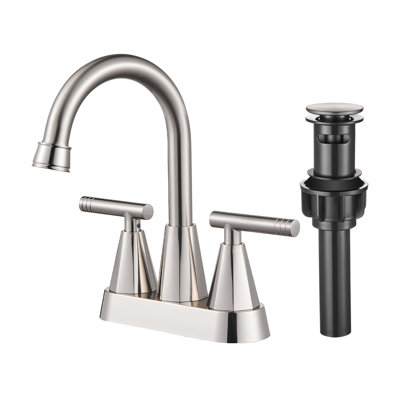 Centerset 2-handle Bathroom Faucet with Drain Assembly