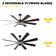 72" Indoor Ceiling Fan with LED Light Kit and Remote Control, Reversible 8-Blades, 6 Speeds, Timer, 3 Color Temperatures