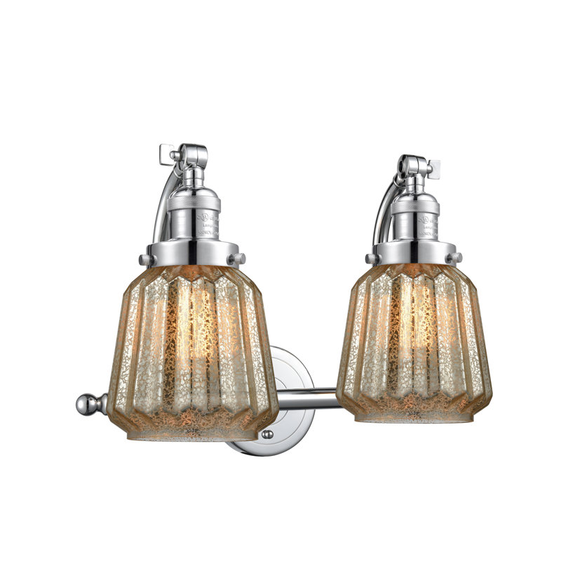 Vinson 2 - Light Dimmable Vanity Light, 3 W LED Vintage Dimmable Bulb, Mercury Plated, Polished Chrome