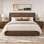 Lit coffre relevable rembourré, taupe, double-839920289-1072081876