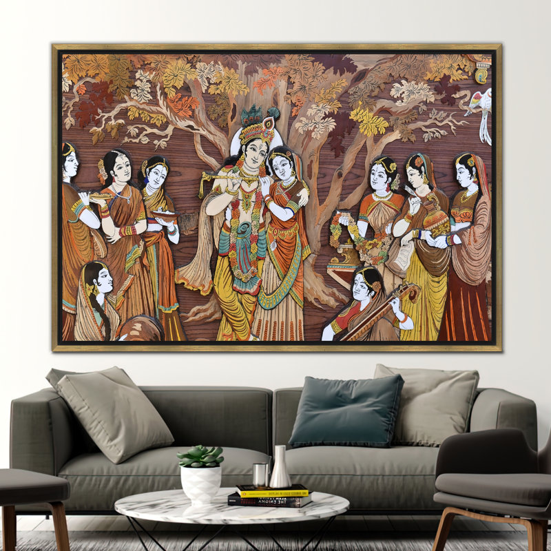 Print on Canvas, Framed Print without Mat, Gold, 20 cm H x 30 cm W