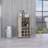 Bar Cart with Cabinet, 6 Built-in Wine Rack and Casters-128970393-128970396-128970398