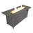57in Outdoor Gas Propane Fire Pits Table, Aluminum, 50000BTU Firepit Fireplace Dinning Table with Lid, Fire Glass, Retangular, ETL Certification, for Garden Backyard Deck Patio-hammered-181217904