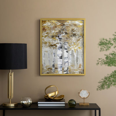 «Neutral Birch II», reproduction encadrée - bois massif