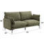 Canapé en tissu vert avec 2 coussins (coussin compressé) Dalton
