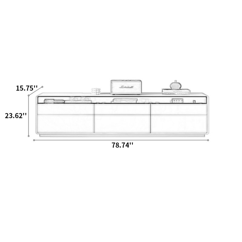 Meuble télé Modern, Blanc, 78.74"