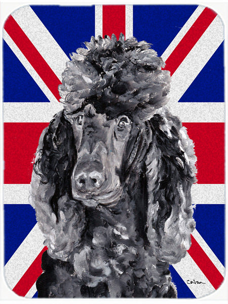 Caniche standard en verre à drapeau anglais britannique caroline Union Jack