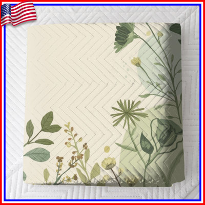 Couvre-lit matelassé Botanical Floral Illustration