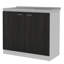 Ensemble de cuisine 2 pièces, 150 armoire murale + évier utilitaire avec armoire, noir / blanc