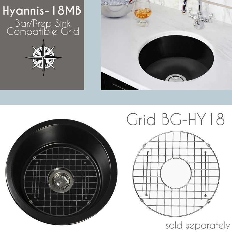 Hyannis 17.75'' L Single Basin Kitchen Sink, Matte Black