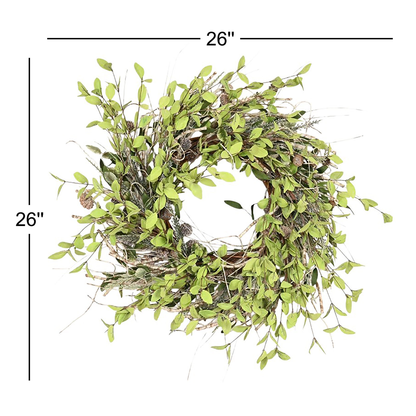 26" Frosted Mixed Thanksgiving Wreath, Green