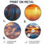 Protho - reproduction d'art traditionnelle en métal orange, paysage mural rond en métal-990744995