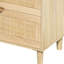 Commode à 6 tiroirs pour espaces multiples de taille 59 ", aspect naturel, poignées en métal. Chambre simple et spacieuse, rails lisses, charge raisonnable, installation sécuritaire