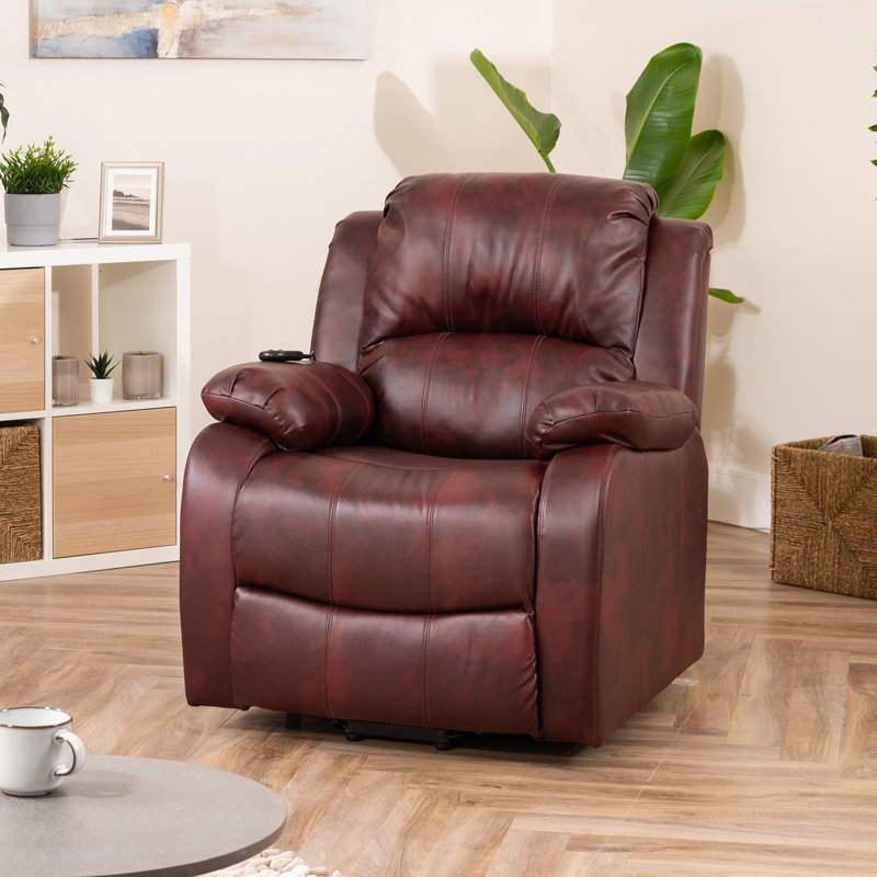 Patchway Faux Leather Heated Massage Chair, Burgundy