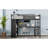 Twin XL Size Loft Bed Frame With Built-In Wardrobe, Metal Loft Bed With Desk And Storage Shelves, Black-814101038