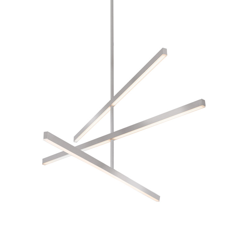 Vega 3 - Light LED Pendant, Brushed Nickel, 16.5" H x 45" W x 45" D