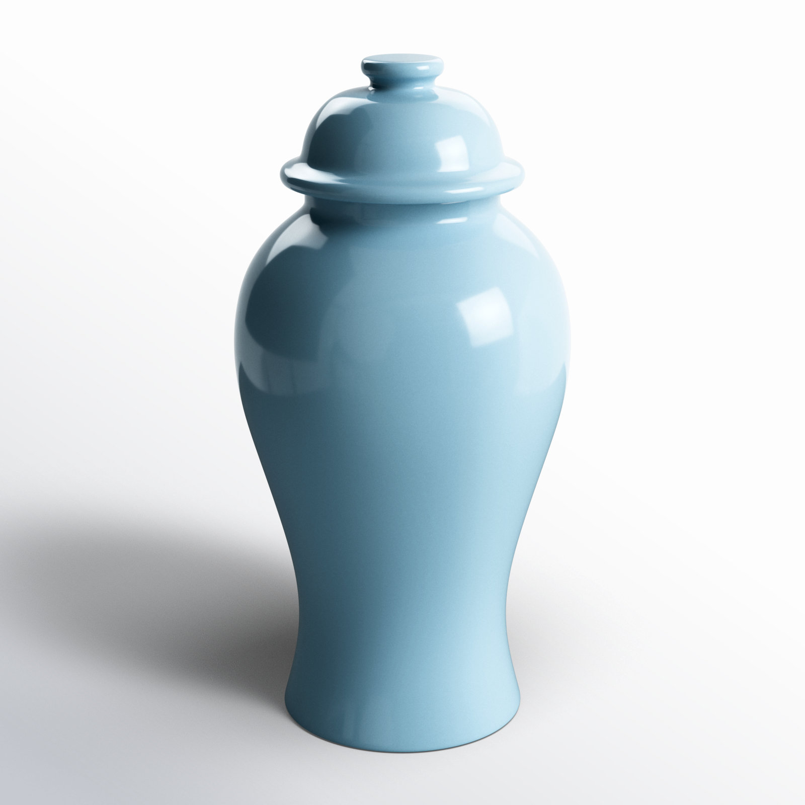 Ricki Ceramic Ginger Jar, Light Blue, 13.25"