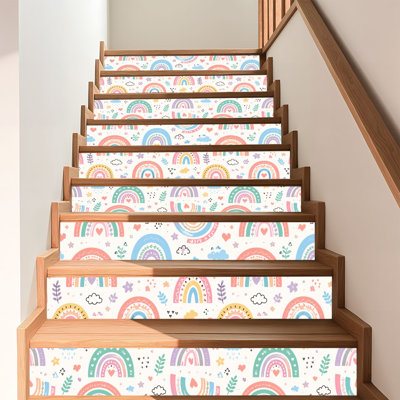 Papier de contact à peler et coller Papier mignonne arcs-en-ciel de Boho Nœuds arqués naturels pour enfants Coloré scandinave auto-adhésif et amovible 17,7 po x 118 po (45 x 300 cm)