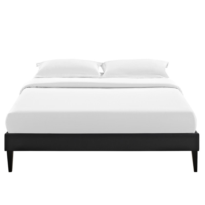 Sharon Bed with Squared Tapered Legs, Black, Twin