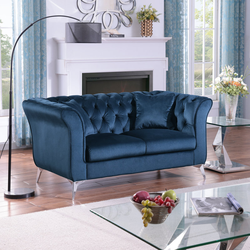 Canapé Chesterfield, Bleu très foncé