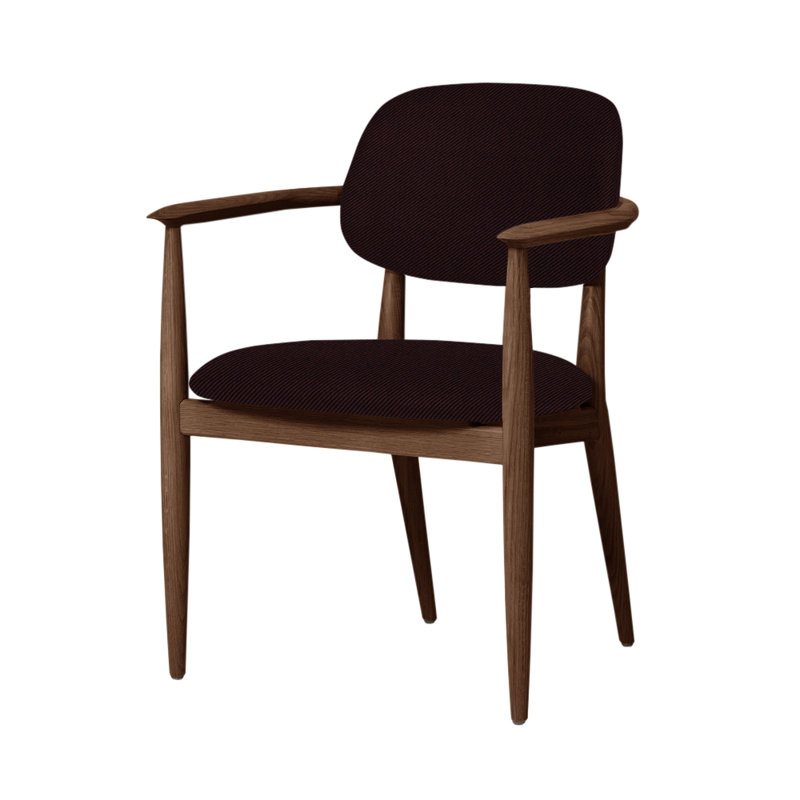 Slow Arm Chair, Natural Walnut, Bellagio 2 Black 7925