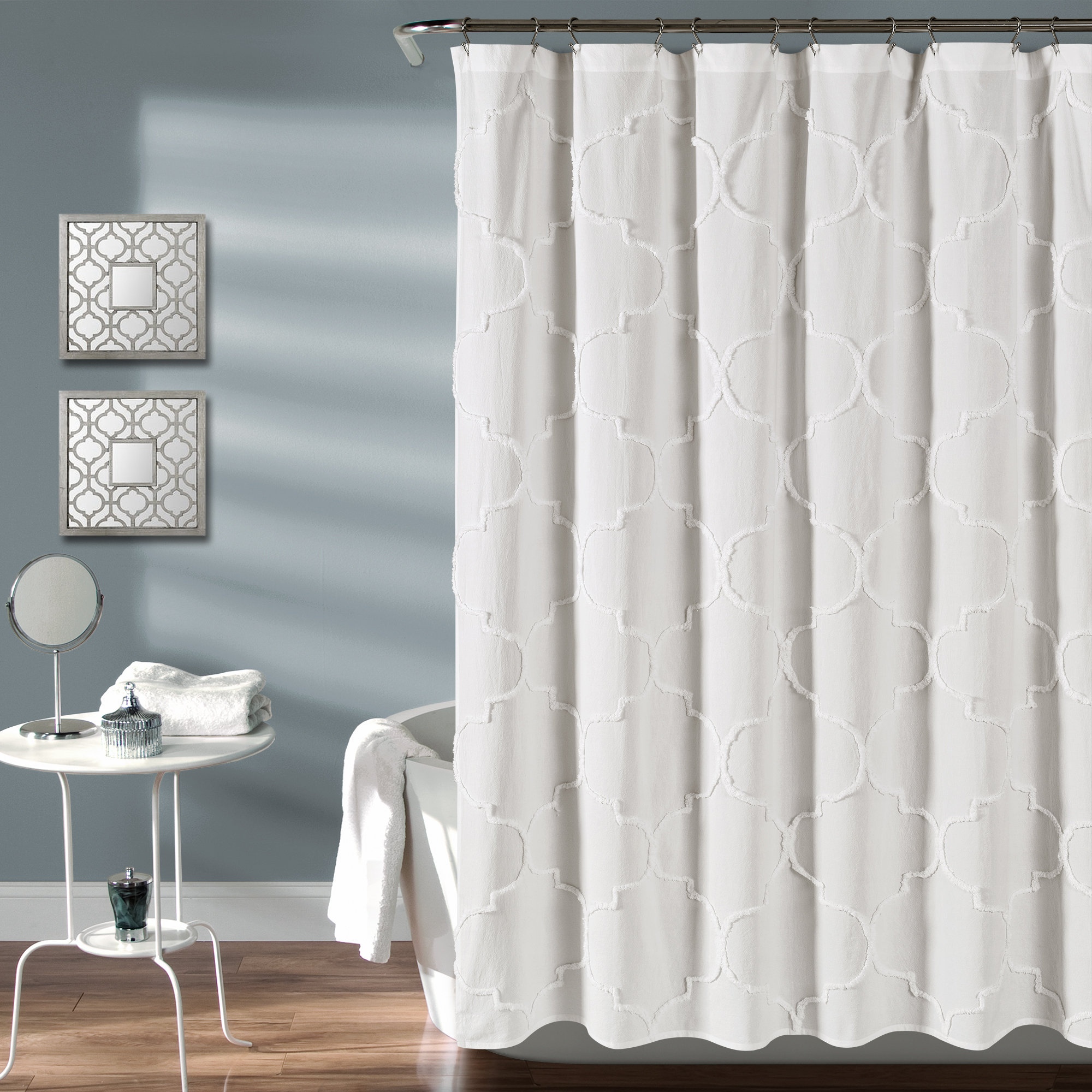 Vera Wang Marled Waffle Grey Shower Curtain & Reviews - Wayfair Canada