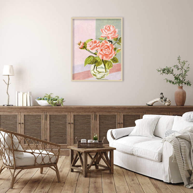«Douces Roses I» par Melissa Wang, reproduction d'art murale en bois, H 41 po x l 33 po
