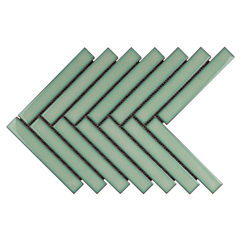 Échantillon - Carrelage mosaïque en porcelaine à chevrons 8,27 po x 9,77 po Porcetile