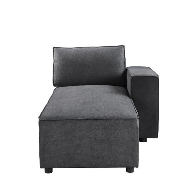 Chaise longue à accoudoirs évasés à un bras et à gauche