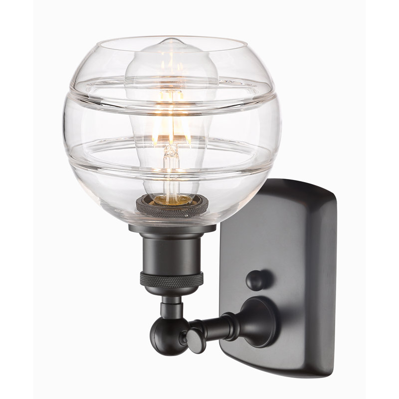 Applique murale 1 lumière Ballston Bienes, Bronze huilé, Transparent, H 8,88 po x l 5,88 po x P 7,06 po