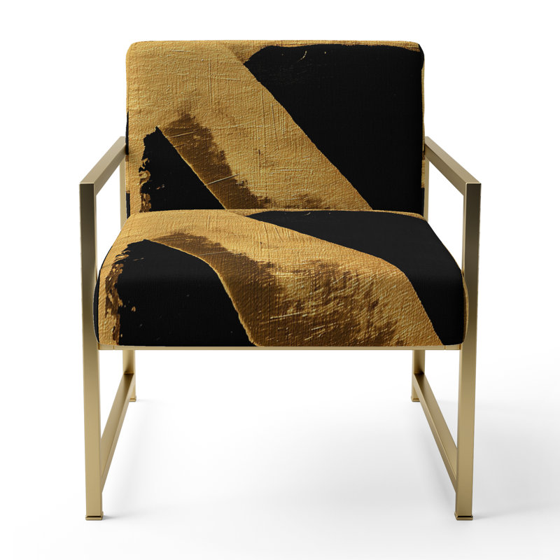 Tomalin Crossing Paths I - Fauteuil d'appoint rembourré moderne, Doré