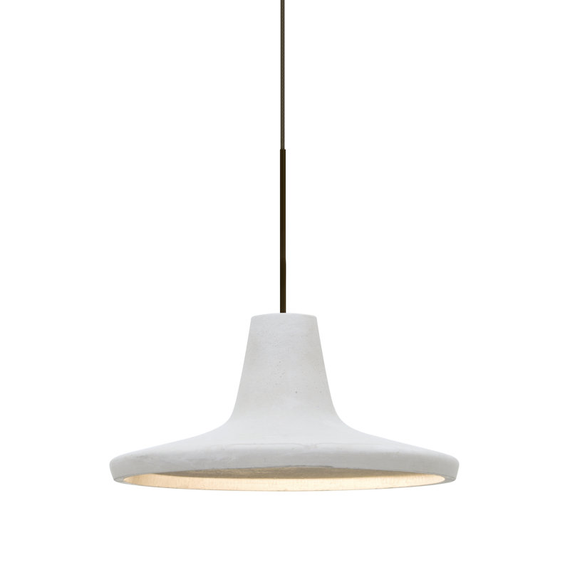 Luminaire suspendu conique à 1 lumière Burwinda, Blanc, Bronze