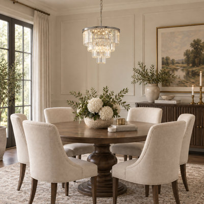 12-Light Gold 4-Tier Chandelier With Clear Crystal Accents