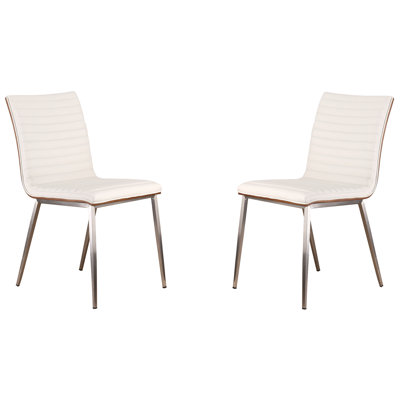Chaise d'appoint rembourrée en acier inoxydable Glen Whirry