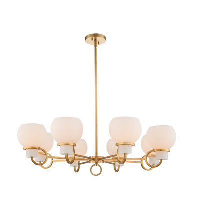 Ascher 8 LT Winter Brass Chandelier Kalco