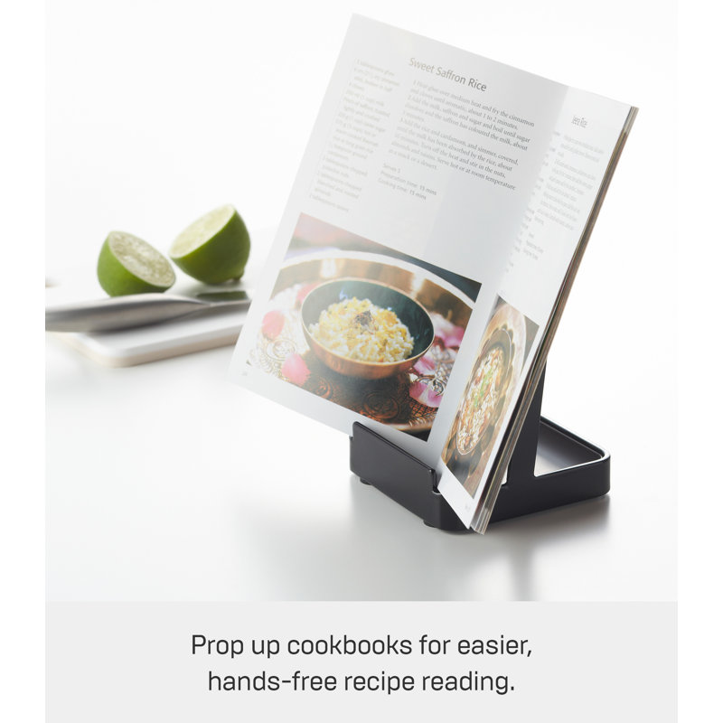 Compact Black Plastic Kitchen Utensil and Lid Stand