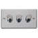 Polished Chrome 3 Gang 2 Way LED 100W Trailing Edge Dimmer Light Switch
