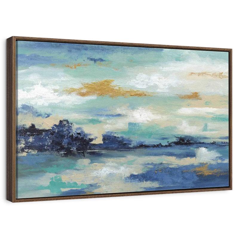 Sea Isle I, 19 po x 13 po, Cadre flottant en noyer