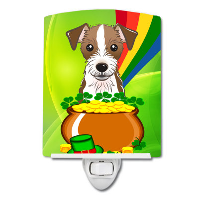 Jack Russell Terrier St. Patrick's Day Ceramic Night Light