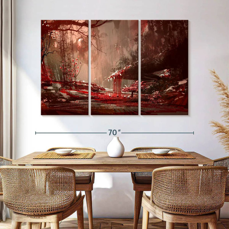 Kelan Blood Red Forest, 42" H x 65" W