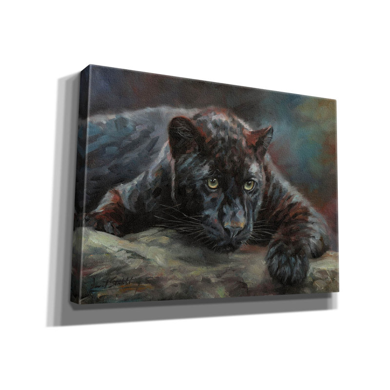 «Bungalow Rose» Black Panther 42 par David Stribble, art mural sur toile, H 40 po x l 54 po x P 1,5 po