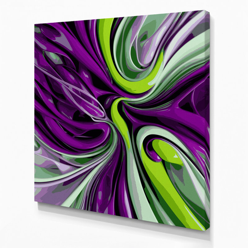 Art numérique sur toile, "Abstraction numérique 75", H 32 po x l 32 po