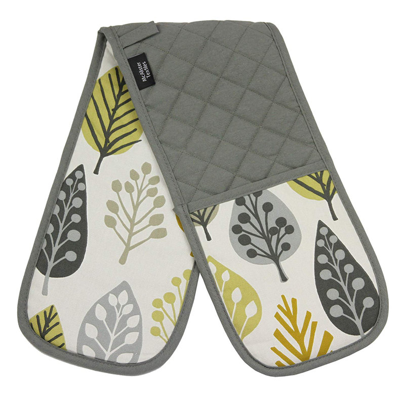Latitude Run Alexys Floral Cotton Oven Mitt(s) Only, Ochre Yellow