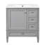 Meuble-lavabo gris avec lavabo en céramique - 30 po, armoire à 3 tiroirs, comptoir en bois massif et lisse soyeuse, ensemble de meuble-lavabo, tiroirs d'armoire, cadre, luminaires-1312465880