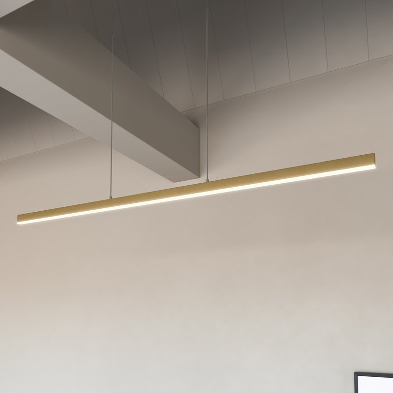 Vega 1 - Light LED Pendant, Brushed Gold, 2700K, 1.5" H x 56" W x 0.75" D
