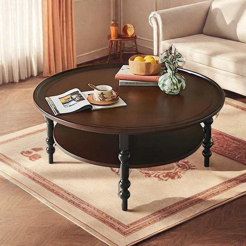 Table de bout ronde Vintage, H 16,5 po x L 31,5 po x l 31,5 po