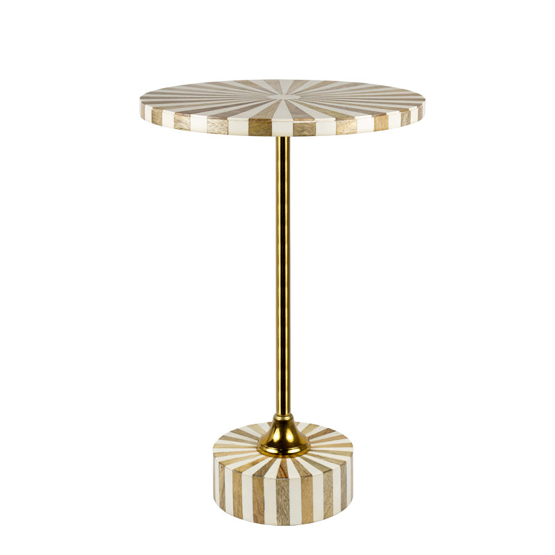 Joon 23.5" Contemporary Minimalist Metal/Resin Round End Table